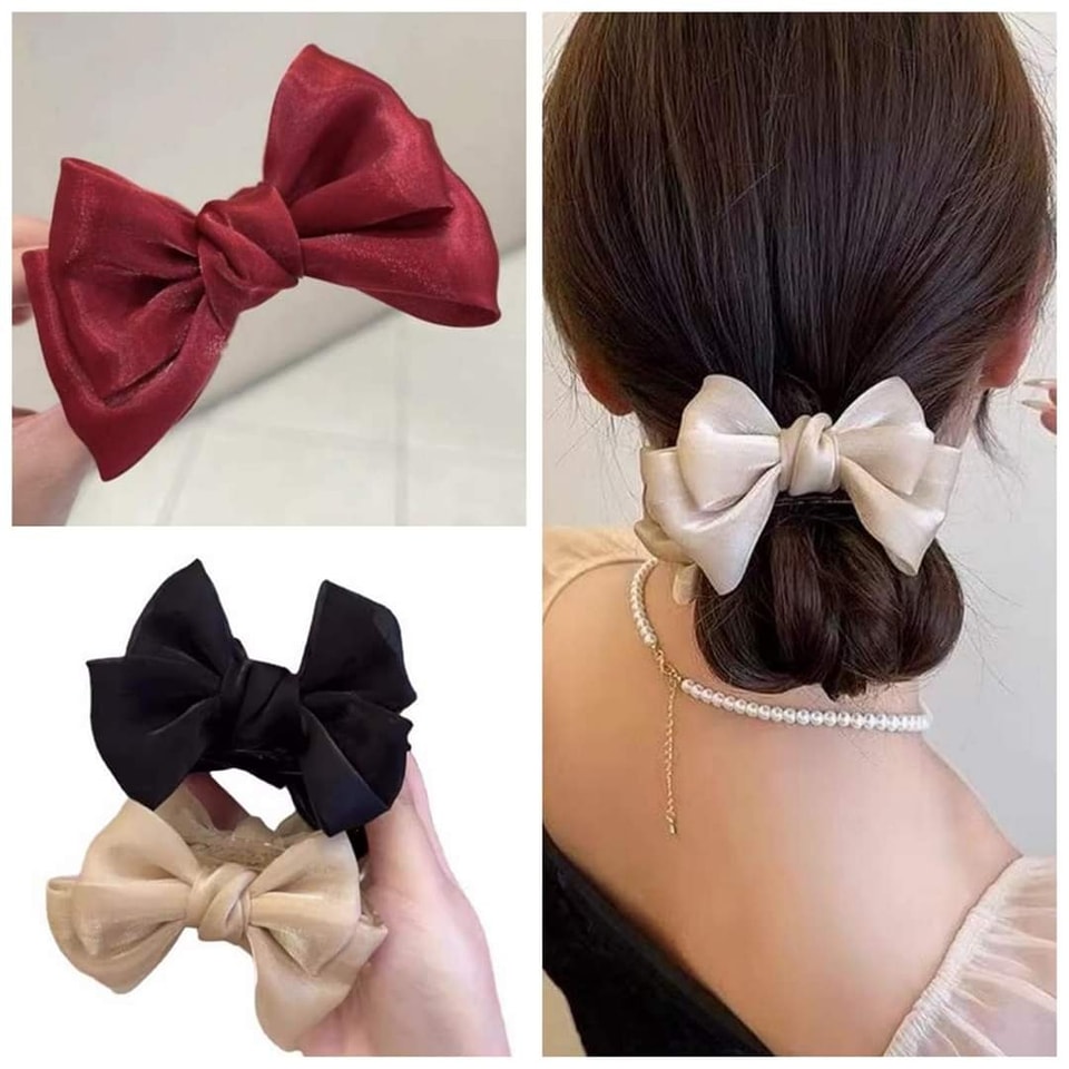 Premium Satin Bow Hair Clip for Women
